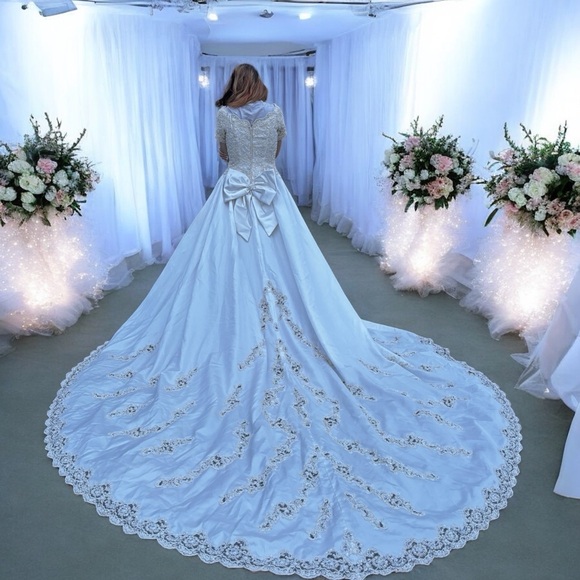 Mori Lee Cap Sleeve Wedding Gown - Picture 2 of 9